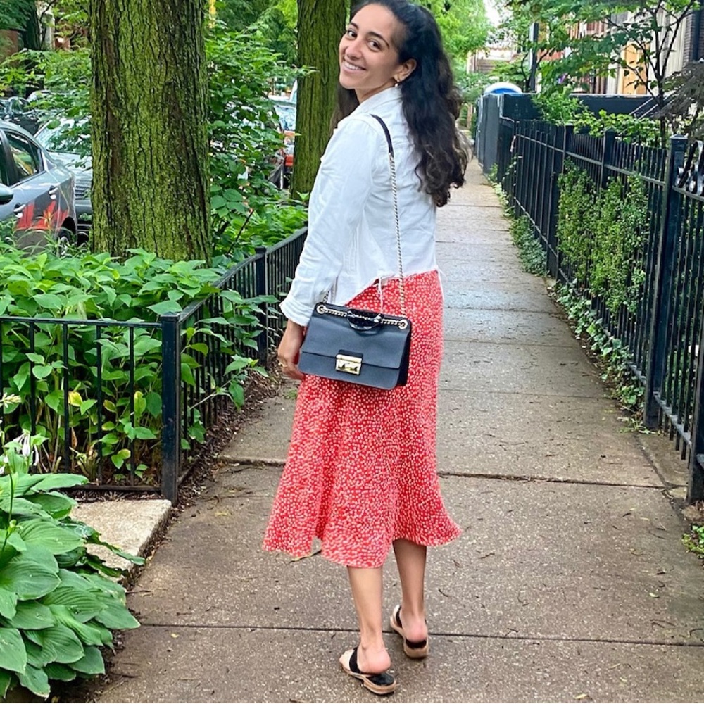 REBECCA TAYLOR Pink and white star skirt | SIZE S